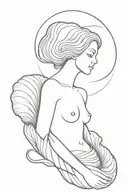 aphrodite inside a shell tattoo design idea
