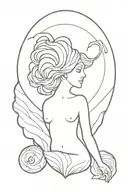 aphrodite inside a shell tattoo design idea