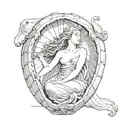 aphrodite inside a shell tattoo design idea