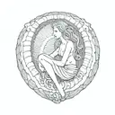 aphrodite inside a shell tattoo design idea
