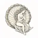 aphrodite inside a shell tattoo design idea