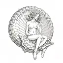aphrodite inside a shell tattoo design idea