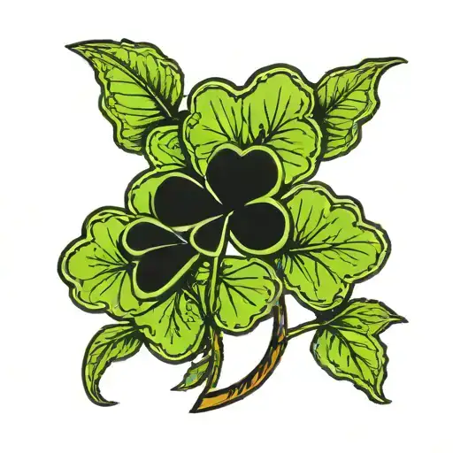 3 leaf clover  tattoo design idea