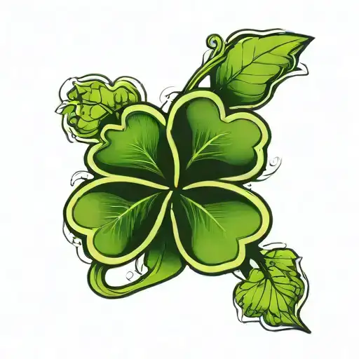 3 leaf clover intertwined tattoo design idea