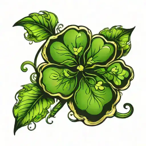 3 leaf clover tattoo design idea