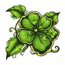 3 leaf clover tattoo design idea