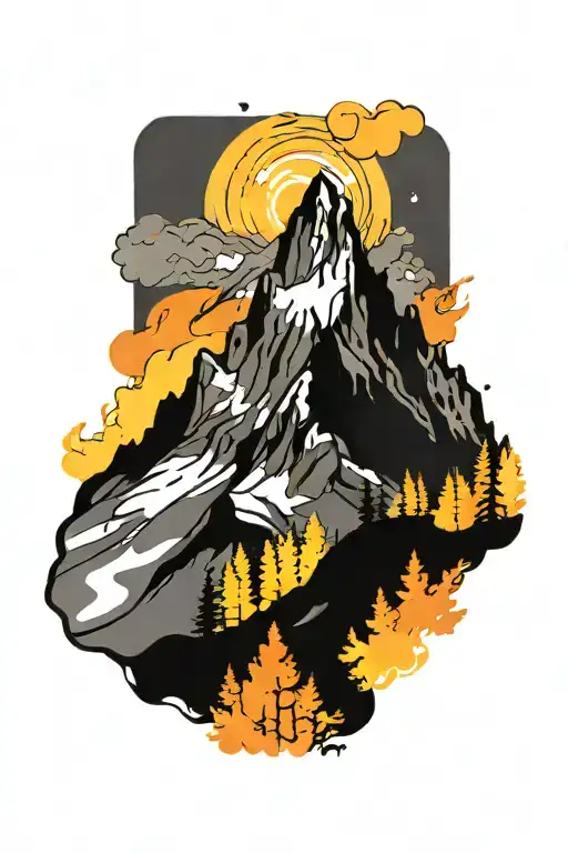 Mountain tattoo design idea
