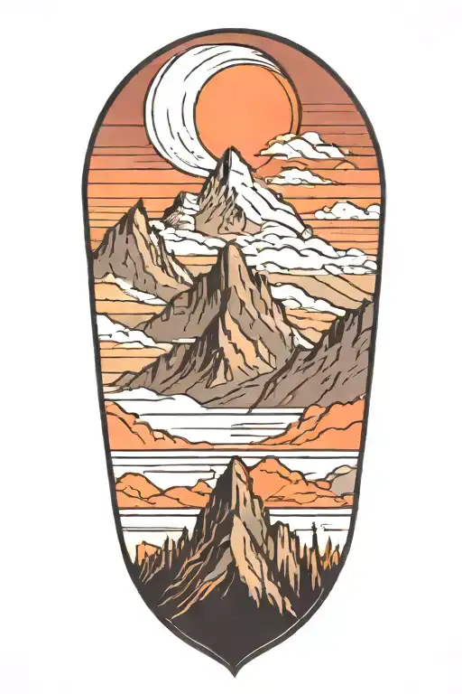 Mountain tattoo design idea