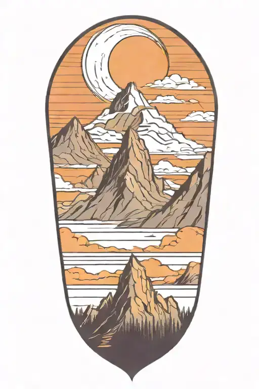 Mountain tattoo design idea
