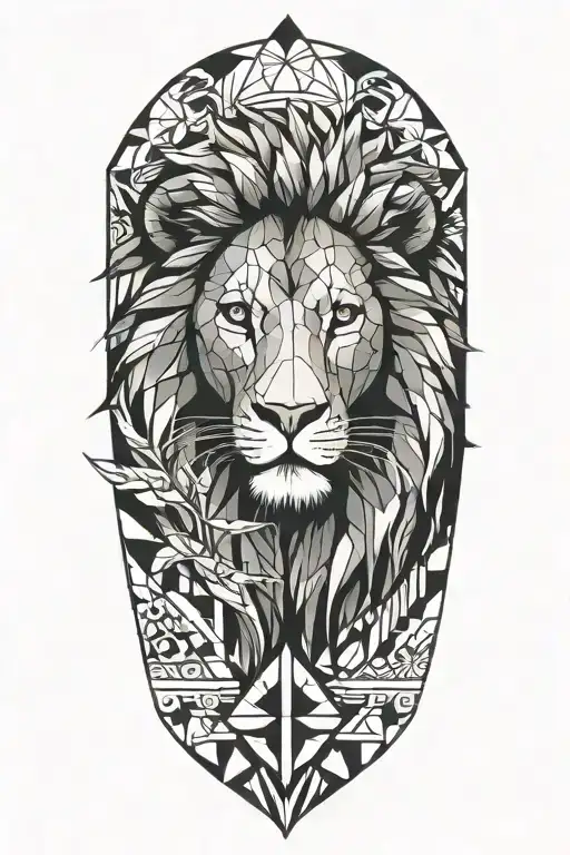 lion, ship, wounded tattoo design idea