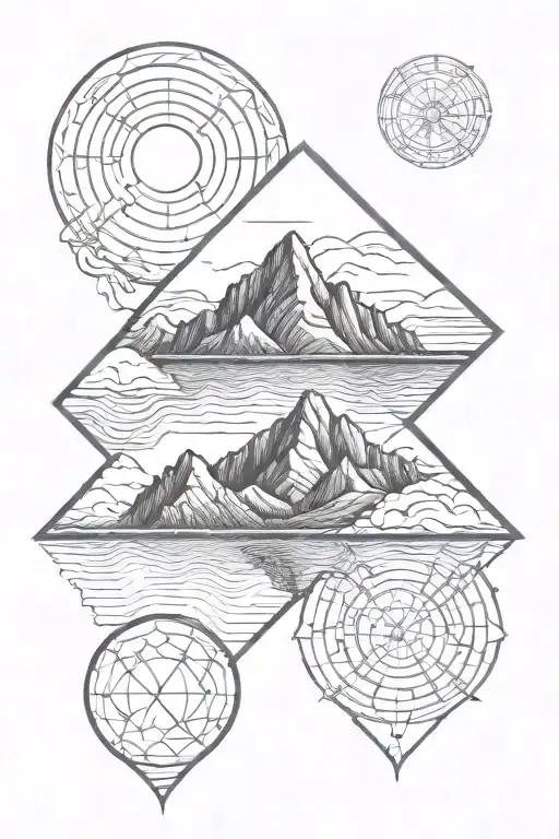 water, mountains, travel tattoo tattoo design idea