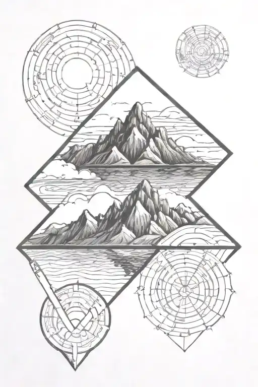 water, mountains, travel tattoo tattoo design idea