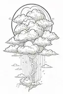 cloud storm, silver lining tattoo design idea