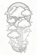 cloud storm, silver lining tattoo design idea