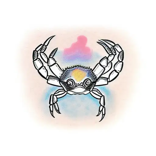 crab cute female goat  tattoo design idea