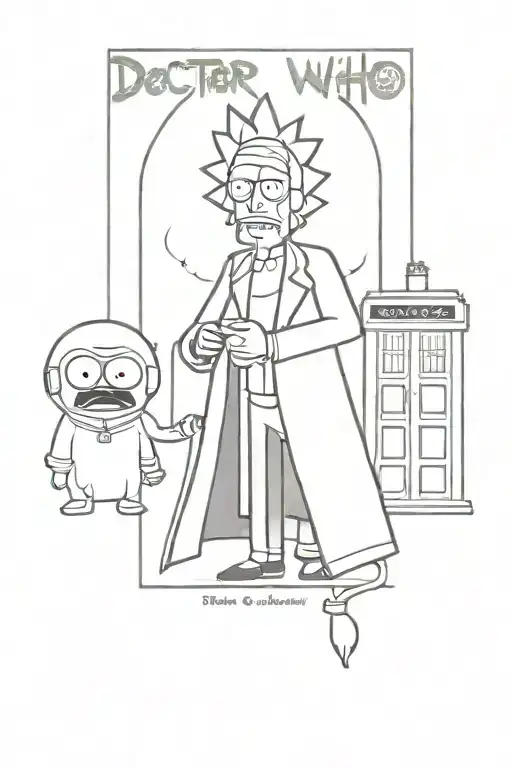 doctor who the hitchhickers guide to the galaxy rick and morty  tattoo design idea