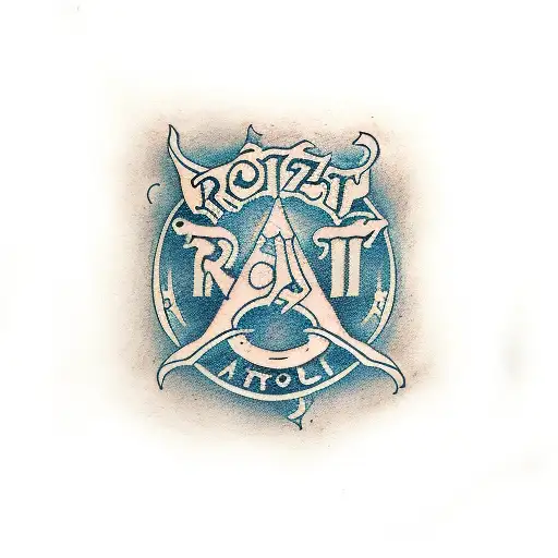 ambigram of the word riot  tattoo design idea