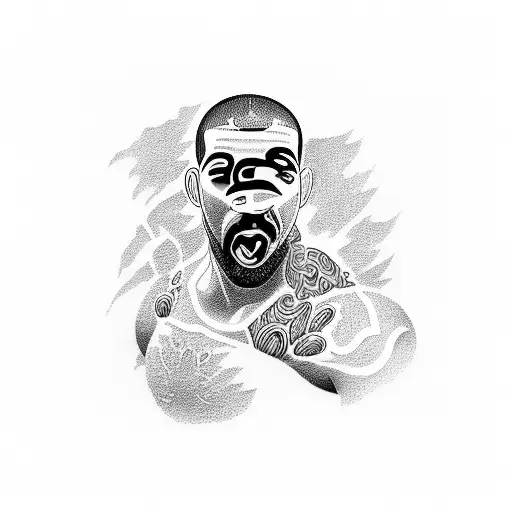 drake running through the right arm tattoo design idea