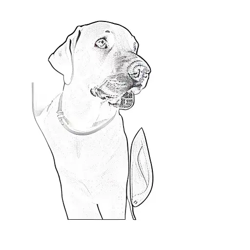 a black labrador retriever tattoo design idea