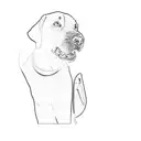 a black labrador retriever tattoo design idea