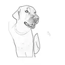 a black labrador retriever tattoo design idea