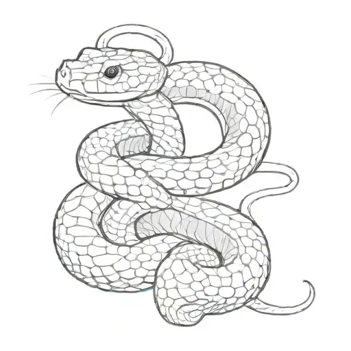 broad banded water snake slithering tattoo design idea