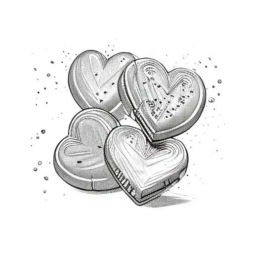 two candy hearts overlapping that say they and them tattoo design idea