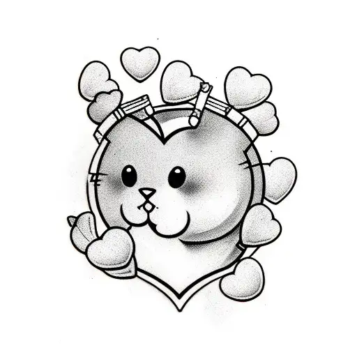 candy hearts overlapping that say they and them tattoo design idea