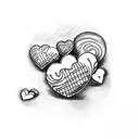 two candy hearts overlapping that say they and them tattoo design idea