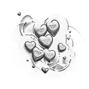 two candy hearts overlapping that say they and them tattoo design idea