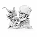 dad and son tattoo design idea