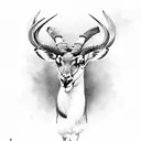 a south african springbok jumping with 3 patches on its hind quarter tattoo design idea