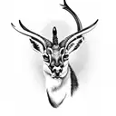 a south african springbok jumping with 3 patches on its hind quarter tattoo design idea