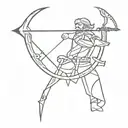 dwarven bow and arrow weapon tattoo design idea