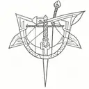 dwarven bow and arrow weapon tattoo design idea
