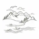 Oregon coast sea animals tattoo design idea