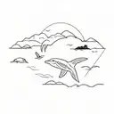 Oregon coast sea animals tattoo design idea