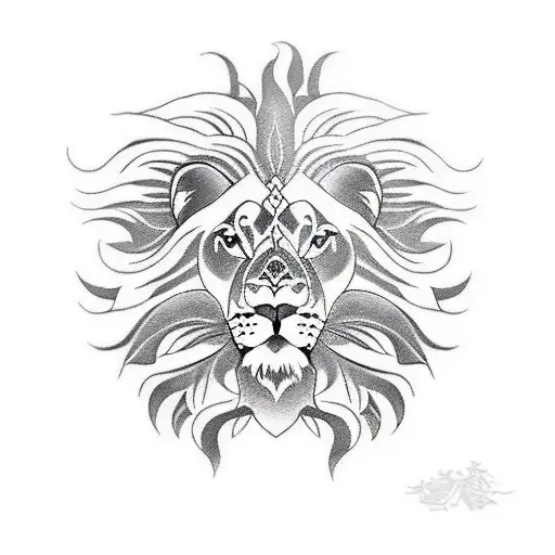 lion dog statue tattoo design idea