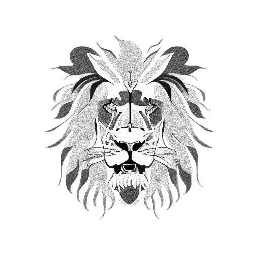 Rasta lion roaring  tattoo design idea