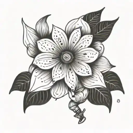 A whimsical design of a child drawing a flower with crayons tattoo design idea