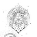 sailor moon simple lines tattoo design idea