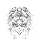 sailor moon simple lines tattoo design idea