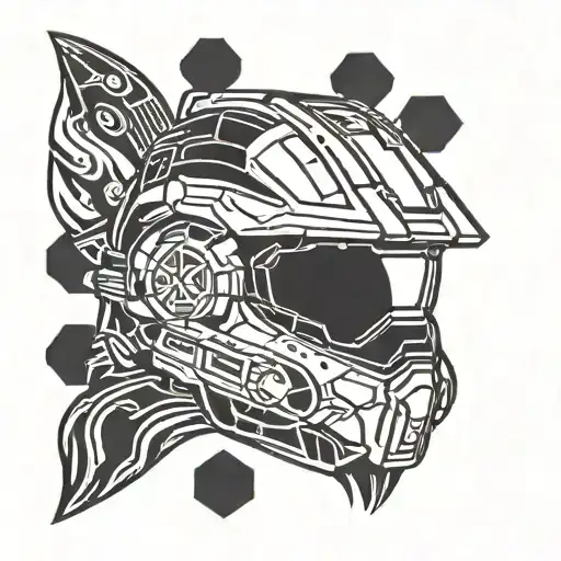 master Chief helmet tattoo design idea
