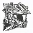 master Chief helmet tattoo design idea