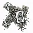 Dark Clouds, Storm, Lightning, Thunder, Playing cards and dice  tattoo design idea