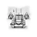 Tractor in a cornfield tattoo design idea