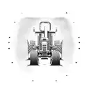 Tractor in a cornfield tattoo design idea