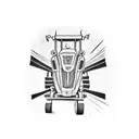 Tractor in a cornfield tattoo design idea