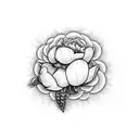 mallard amist pink peonies tattoo design idea