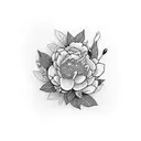 mallard amist pink peonies tattoo design idea